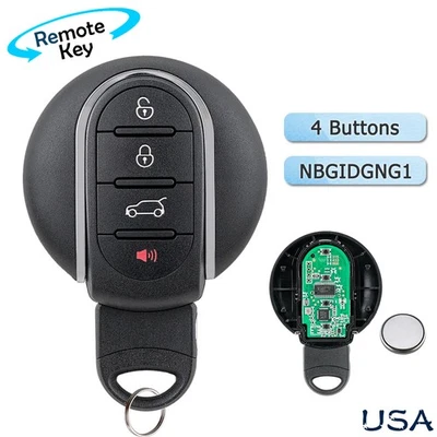 Chaveiro remoto de entrada sem chave para Mini Cooper 2014 - 2018 4 botões NBGIDGNG1 - Imagem 1 de 4