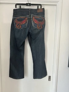 AG Jeans Herren 32R bestickt blau Adriano Goldschmied Denim Straight 32x29 - Bild 1 von 10