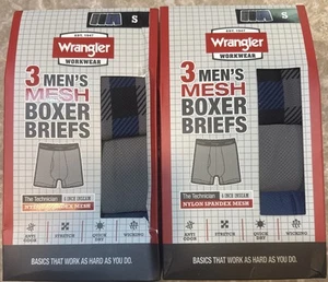3 Pack Wrangler Workwear Men's Mesh Boxer Brief Underwear Sz Small (28"-30") Lot - Picture 1 of 5