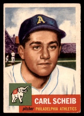 1953 Topps Carl Scheib #57 Philadelphia Athletics GD / VG Set Break - Image 1 of 2