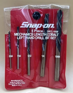 NEW SNAP ON DBCL105B 5 PIECE LEFT HAND COBALT DRILL BIT SET (MVP033713) - Picture 1 of 2