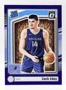 2024-25 Donruss Optic Purple Prizm #288 Zach Edey RC Memphis Grizzlies - Picture 1 of 2