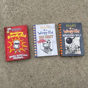 Diary Of A Wimpy Kid Jeff Kinney Lot Of 3 Books 2 Hardbacks And 1 Paperback - Picture 1 of 4