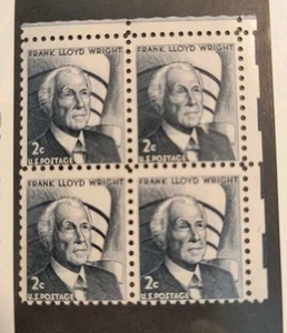 US Stamp Scott # 1280 Block Of 4 Frank Lloyd Wright MNH - Picture 1 of 1