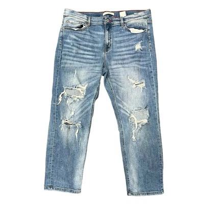 Jeans Eunina Juniors Talla 15 Jac Tiro Bajo Novio Recortado Denim Envejecido Foto 1 de 4