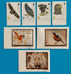 GEORGIA 2007 WWF EAGLE 4v + 2016 FAUNA 3v S/A - bird stamps MNH - Foto 1 di 1