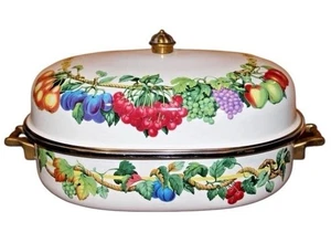 Vintage Keningston Unlimited Dutch Oven Truthahn Obst 8qt Bräter Porzellan - Bild 1 von 6