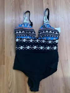 Women's Meet. Curve Black One Piece Bathing Swim Suit Size 2XL - NWT - Picture 1 of 4