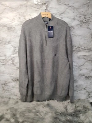 CHAPS Pullover Sweater - Men's Size 2XB 1/4 Zip Gray XXL #B1  - Image 1 of 4