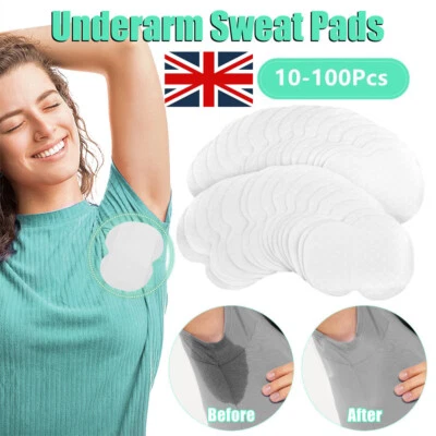 100 PCS Disposable Underarm Sweat Absorber Breathable Pads Stickers Shield Guard - Image 1 of 4
