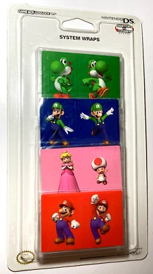Nintendo DS/GBA SP System Wrap Stickers Mario, Peach Toad, Yoshi, Luigi  - Image 1 of 4