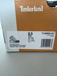 TIMBERLAND JUNIOR'S LINCOLN PEAK Mid Hiker Medium Grey Leather Waterproof A5RX3 - Picture 1 of 7