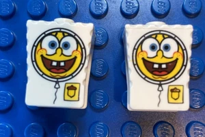 Lego Minifigure, Head, Modified SpongeBob SquarePants Spacesuit Pattern bob014 - Picture 1 of 1