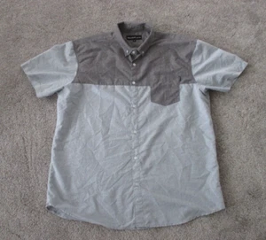Molokai Surf Co Men's Shirt Size XXL Gray Two-Tone Short Sleeve Button Front VGC - Picture 1 of 6