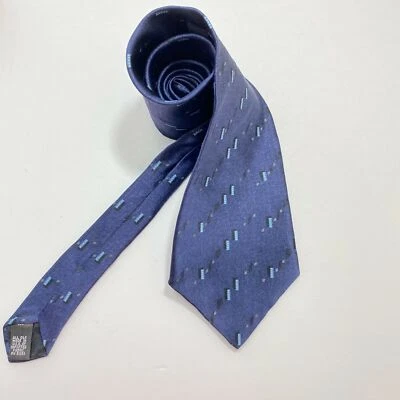 Corbata azul Haggar geométrica clásica de seda para hombre 59 x 3,5  Foto 1 de 4