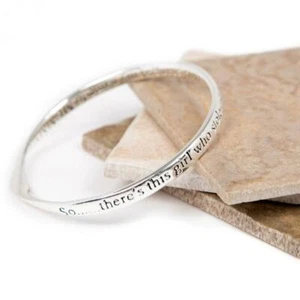 Love The Links Silver Mummy Mothers Girl Quote Message Bangle Bracelet - Picture 1 of 1