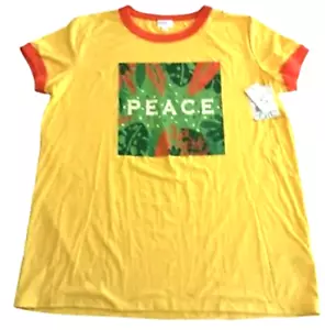 LuLaRoe Peace Beach Graphic Shirt Short Sleeve T-Shirt Colorful Women's 2XL - Picture 1 of 6