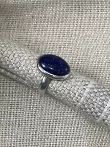 ANILLO DE COLECCIÓN AÑOS 70 PLATA Y LAPISLÁZULI estilo modernista talla 925 O 1/2 - Imagen 1 de 15
