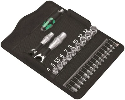 Wera Kraftform Kompakt Zyklop Mini 2 Socket Wrench Set 27 Pieces 05135918001 - Image 1 of 4