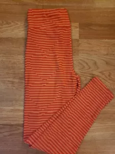 Leggings LuLaRoe OS a righe San Valentino rosso rosa taglia unica 2-10 nuovi con etichette - Foto 1 di 7