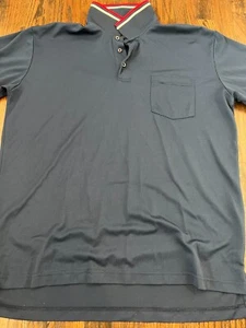 Men's RAWLINGS Navy Blue Umpire Polo Shirt, Short Sleeve, Size LARGE, POCKET! - Picture 1 of 4