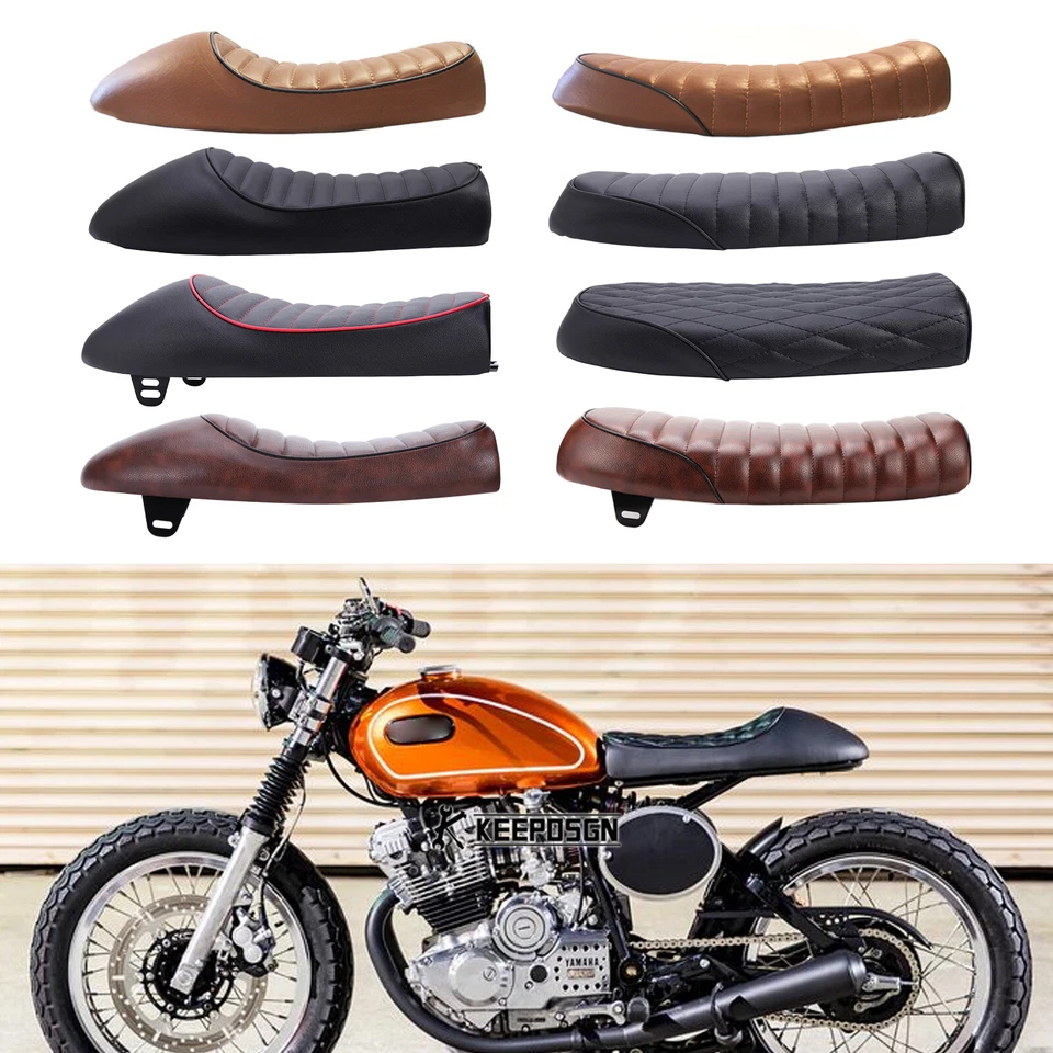 PU 咖啡赛车座椅复古驾驶员座椅适用于雅马哈 XS400 XS650 XS1100 XS850 XJ650 — 第 1/4 张图片