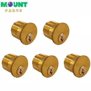 5 Mortise Lock SC1 Lock Cylinders Adams Rite Type For Store Front Door Brass - Picture 1 of 12