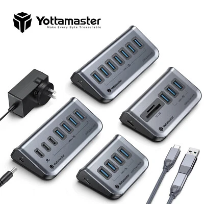 Yottamaster 4 7 Port Verteiler USB C 3.2 Hub USB Splitter mit PC Laptop 10Gbit/s - Bild 1 von 4