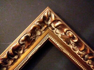 24 X 30 STD PICTURE FRAME 2 1/2" WIDE DARK GOLD LEAF ORNATE w/ GLAZING BACKING - Picture 1 of 10
