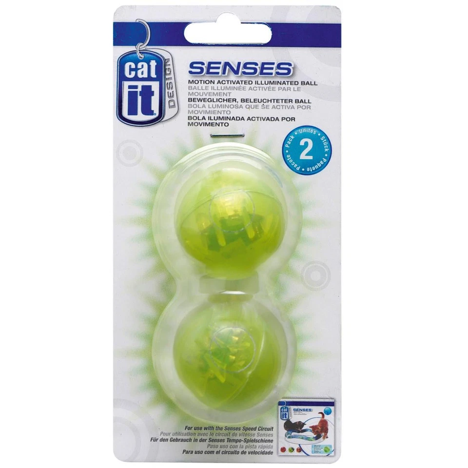 2 x Leuchtball beleuchteter Ball Katzenball für Catit Senses Spielschiene 50776