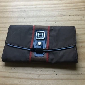 Vintage 90s Ladies' Classic Hedgren Wallet Card Holder Purse Brown Nylon 7.75"L - Picture 1 of 4