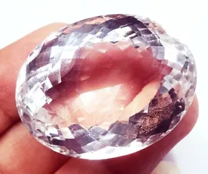 NATURAL CRYSTAL QUARTZ 100.90 Ct CERTIFIED LOOSE GEMSTONE With Free Gift - Picture 1 of 10