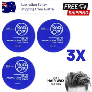 3 x RedOne Blue Aqua Hair Style Wax Full Force | 150 ml | Red One Styling Wax AU - Picture 1 of 4