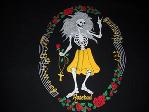 GRATEFUL DEAD JERRY GARCIA GUITAR ROSEBUD CONCERT BLACK L/S T-SHIRT-LARGE-NEW - Picture 1 of 6