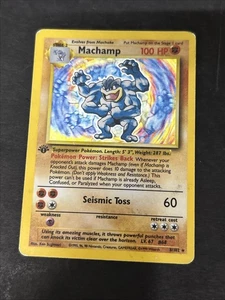 Juego de Cartas Coleccionables Pokémon Machamp Base Set 8/102 Holo 1ª Edición Holo Ilimitado Raro (LP/MP) - Imagen 1 de 6
