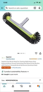 Sepetrel Pool Brush Head for Cleaning Pool Walls,Heavy Duty Inground/Above Groun - Picture 1 of 6