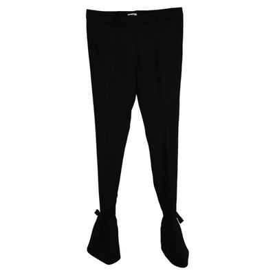 Miu Miu Ankle Tie Pants In Wool Women Black Size 36 - Image 1 of 3