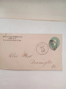 M1 # Old 1882 Troy NY Fancy Cancel Cover - Picture 1 of 2
