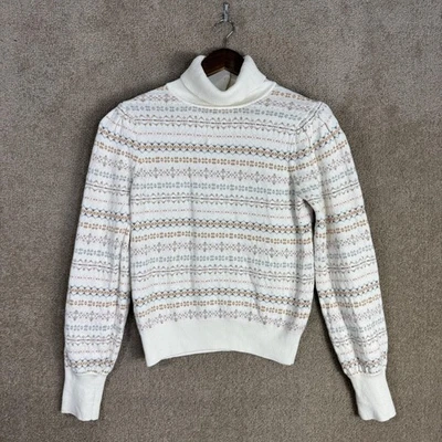 Свитер для девочек Janie and Jack 18 кремовая водолазка Fair Isle вязаные пуговицы пуловер - Изображение 1 из 4