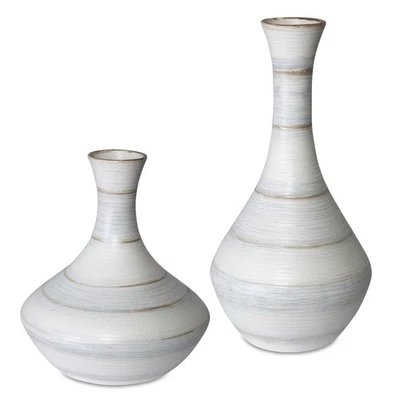 Uttermost - Potter - 20.6 Inch Fluted Striped Vase (Set of 2) - Image 1 of 2