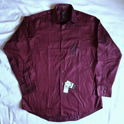 Arrow сатин классический крой вино красный 15-15 1/2, 34/35 длинным рукавом рубашка на пуговицах - Изображение 1 из 4