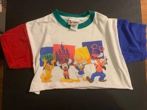Vintage Walt Disney World Kids Large 10/12 Made In USA Cropped - Picture 1 of 8