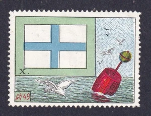 Denmark Poster Stamp SHIP SIGNAL FLAG / SEA LIGHTBOW - Picture 1 of 1