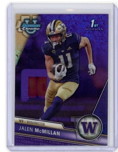 Mini refractor de diamante Bowman U 2023 cromo púrpura/399 Jalen McMillan #164 - Imagen 1 de 2