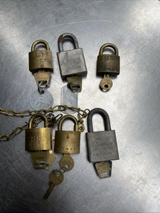 U.S. Military Lock Set Of 6 Vintage American Lock Eagle Etc… - Picture 1 of 9