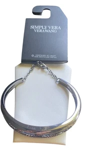NEU MIT ETIKETT SIMPLY VERA VERAWANG GUN METAL DBL BAND MIT KRISTALL ARMBAND MIT CHARM - Bild 1 von 5