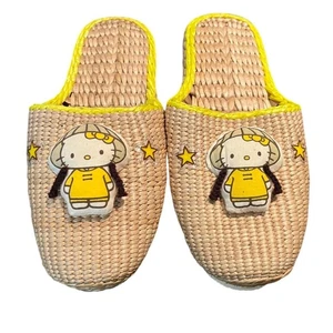Zapatillas, toboganes, zapatos para mujer Hello Kitty/Sanrio de mimbre tejido talla 9,5 nuevas sin etiquetas - Imagen 1 de 4