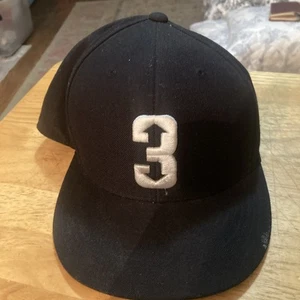 Baseballism Babe Ruth Hat Black White “3” Silhouette Fitted Size 7 1/4 Baseball - Picture 1 of 5