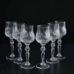 Set of 6 Elegant Hand-Cut Crystal Shot Liquer Glasses by NEMAN, 2 oz,  5.9"-Tall - Picture 1 of 7