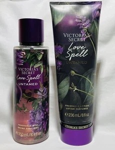 VICTORIA'S SECRET Love Spell UNTAMED Body Mist 8.4oz + Lotion 8.0oz NEW SET - Picture 1 of 3